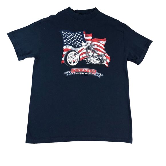 Tennessee River‎ Shirt Mens Medium Navy Blue Graphic Tee Bikercore American Flag - Picture 1 of 6